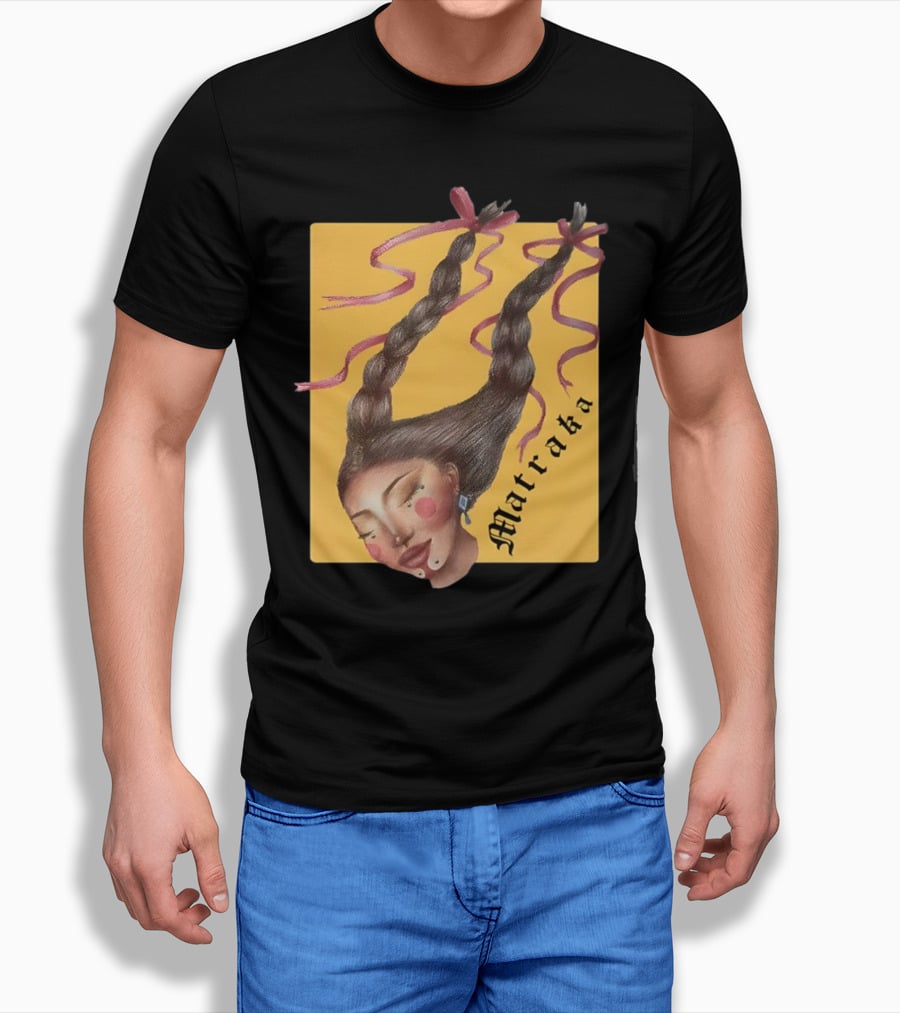 Matraka Braided Hair Art With Golden Background T-Shirt