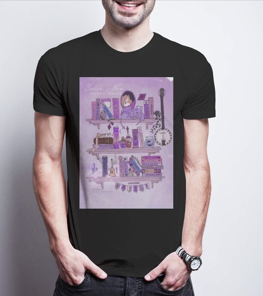 Bookshelf Of Speak Now Taylor's Version Illustrated By Alfie Vernon T-Shirt