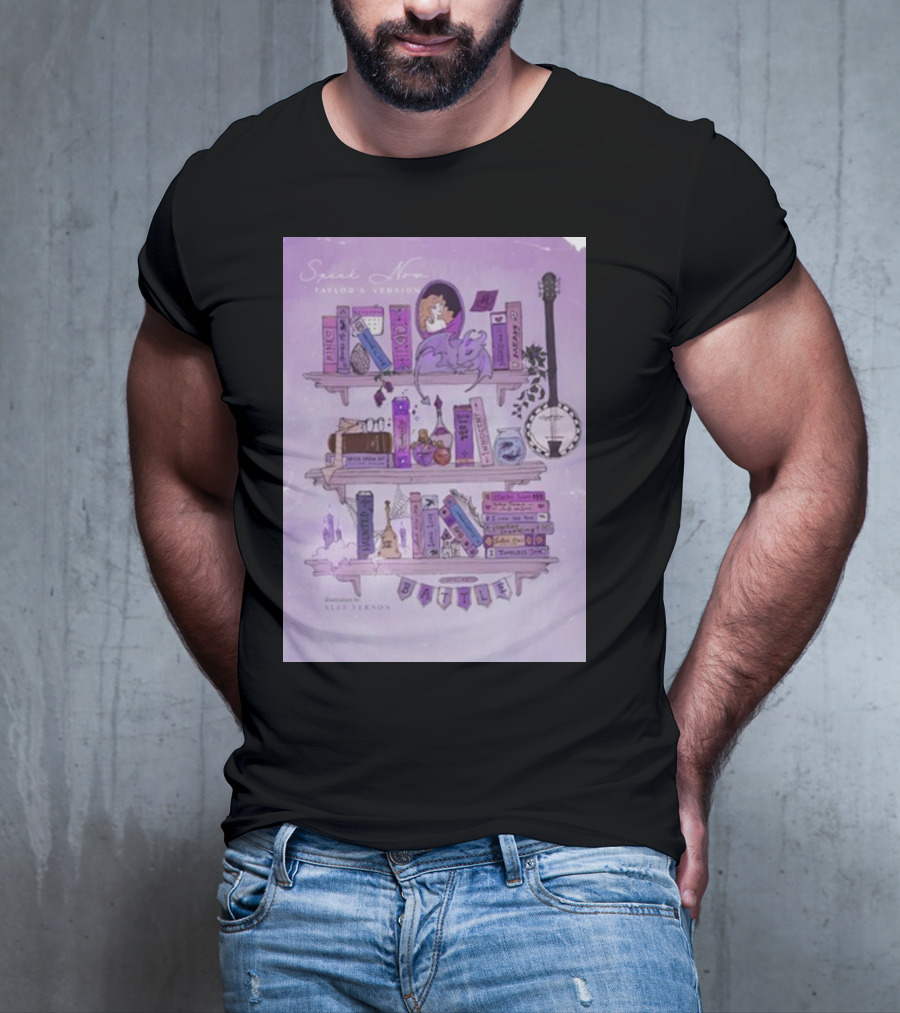 Bookshelf Of Speak Now Taylor's Version Illustrated By Alfie Vernon T-Shirt