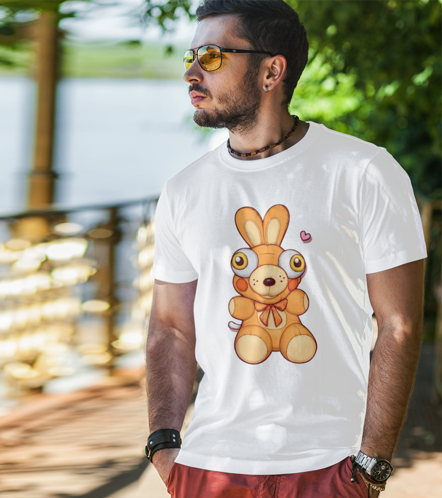 Bad Plushie Lover Quirky Bunny With Heart Eyes T-Shirt