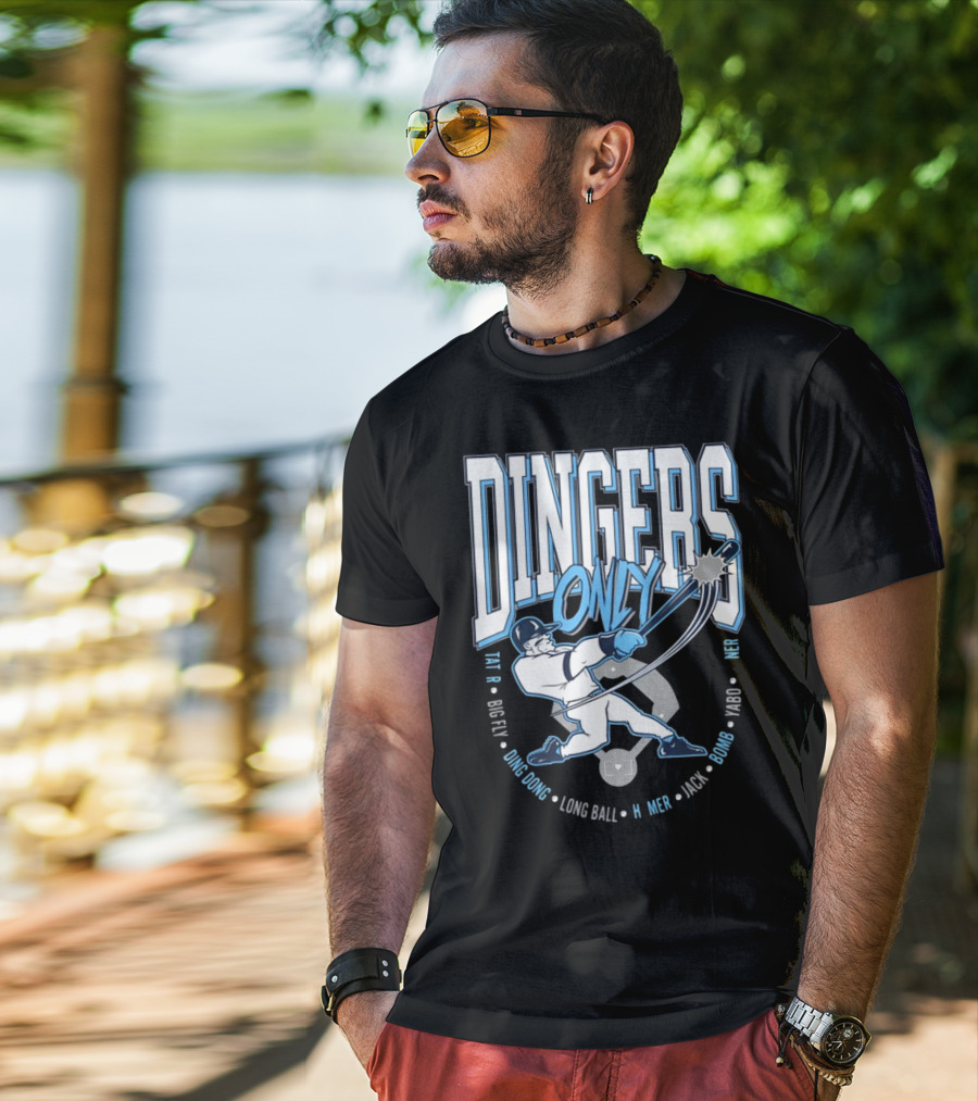 Dingers Only Big Fly Ding Dong Long Ball Homer Jack Bomb Yabo T-Shirt