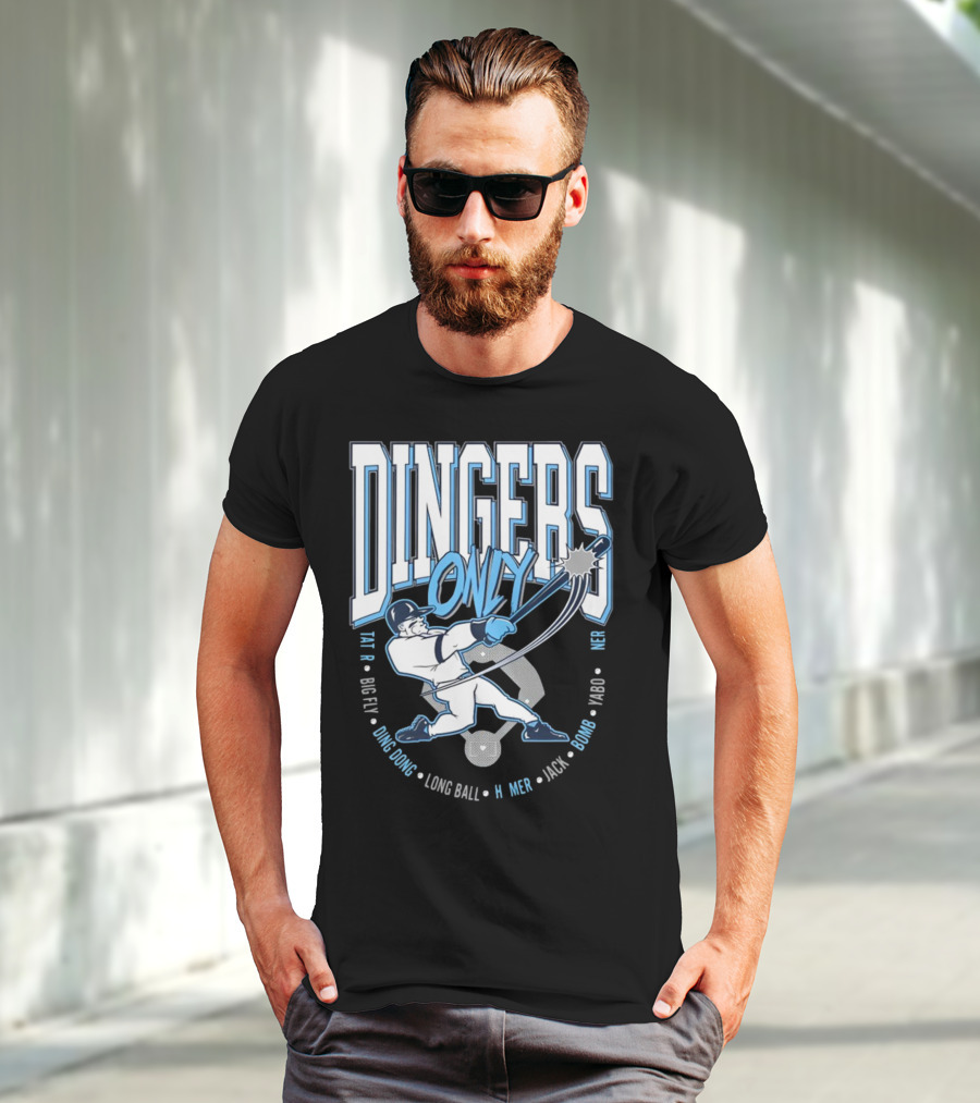Dingers Only Big Fly Ding Dong Long Ball Homer Jack Bomb Yabo T-Shirt