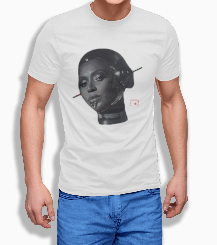Beyoncé Sorayama Robotic Portrait With Neon B T-Shirt