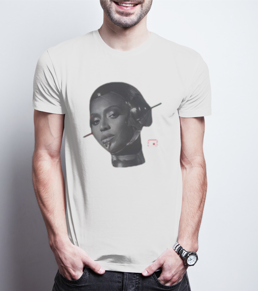 Beyoncé Sorayama Robotic Portrait With Neon B T-Shirt