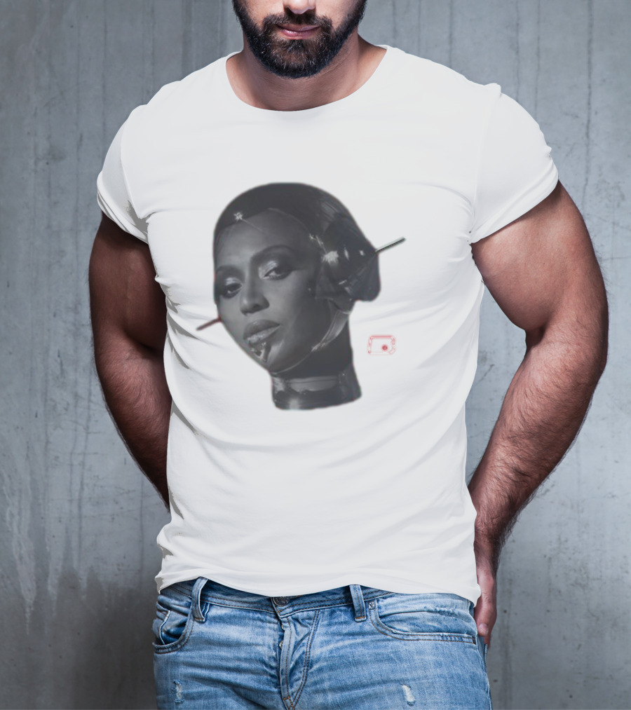Beyoncé Sorayama Robotic Portrait With Neon B T-Shirt