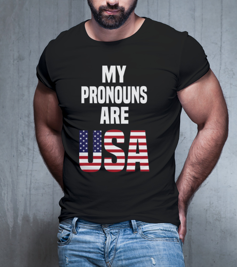 Enes Freedom My Pronouns Are USA American Flag T-Shirt