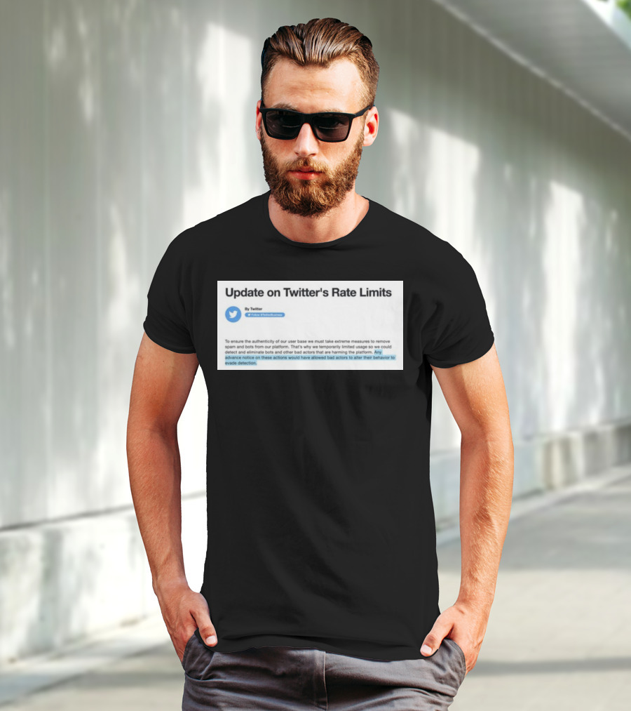 Twitter's Rate Limits Response And Security Measures Update T-Shirt