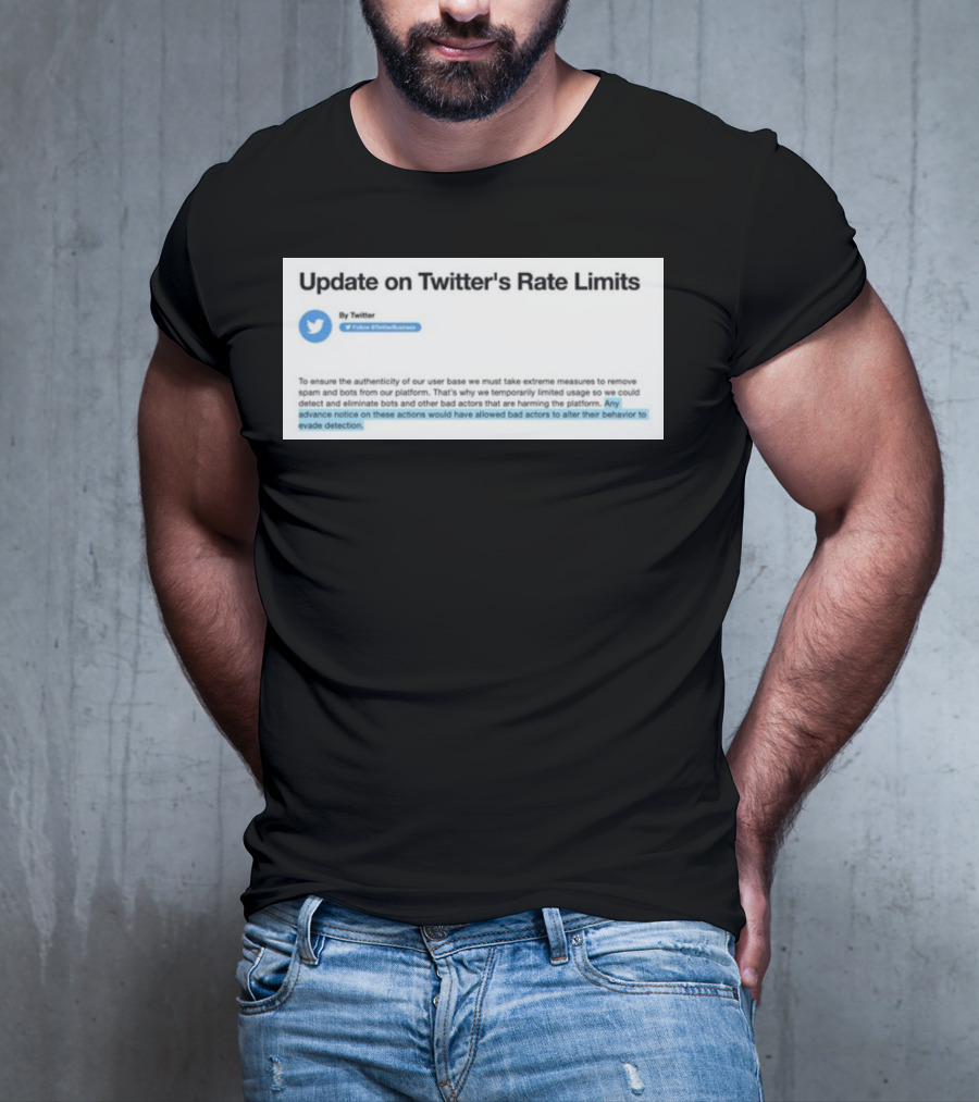 Twitter's Rate Limits Response And Security Measures Update T-Shirt