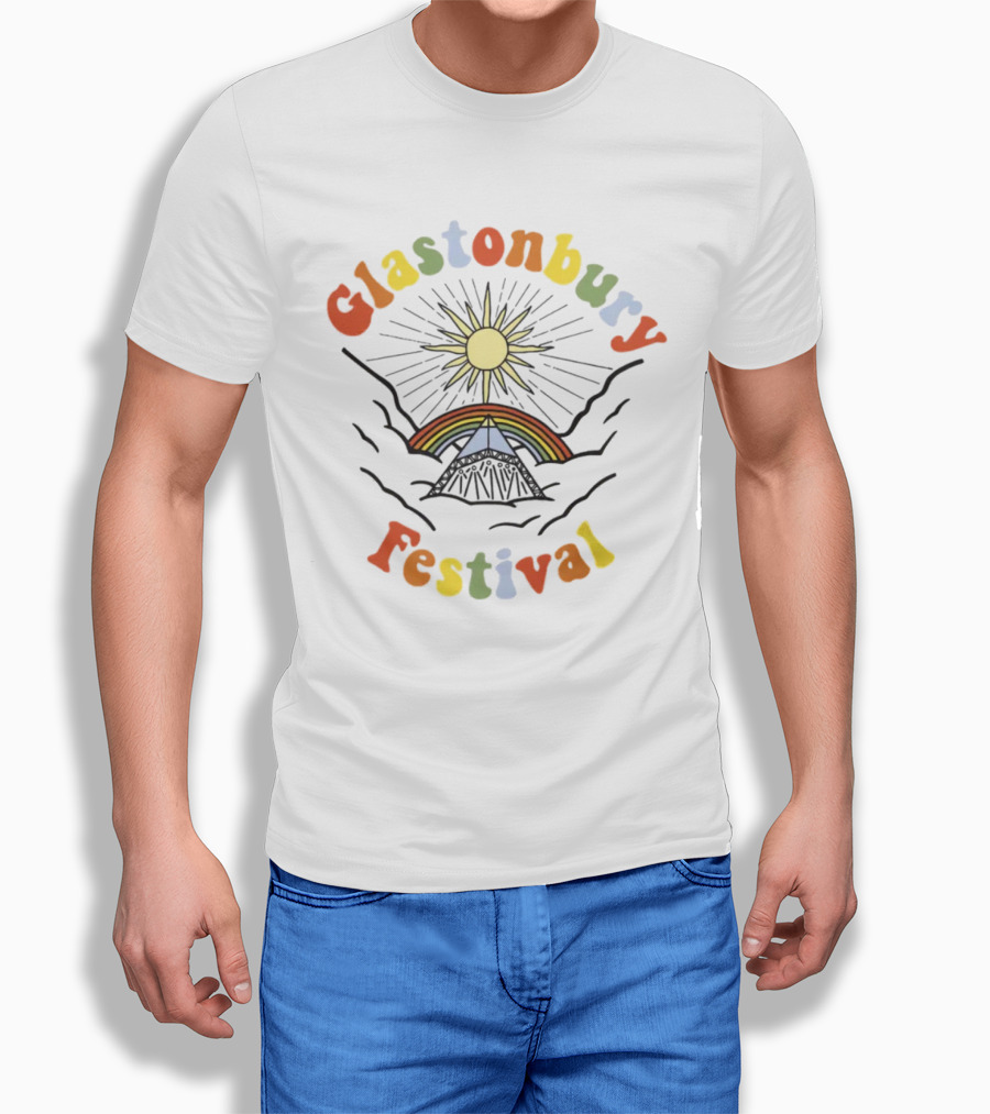 Glastonbury Festival Sun Rainbow Tent T-Shirt