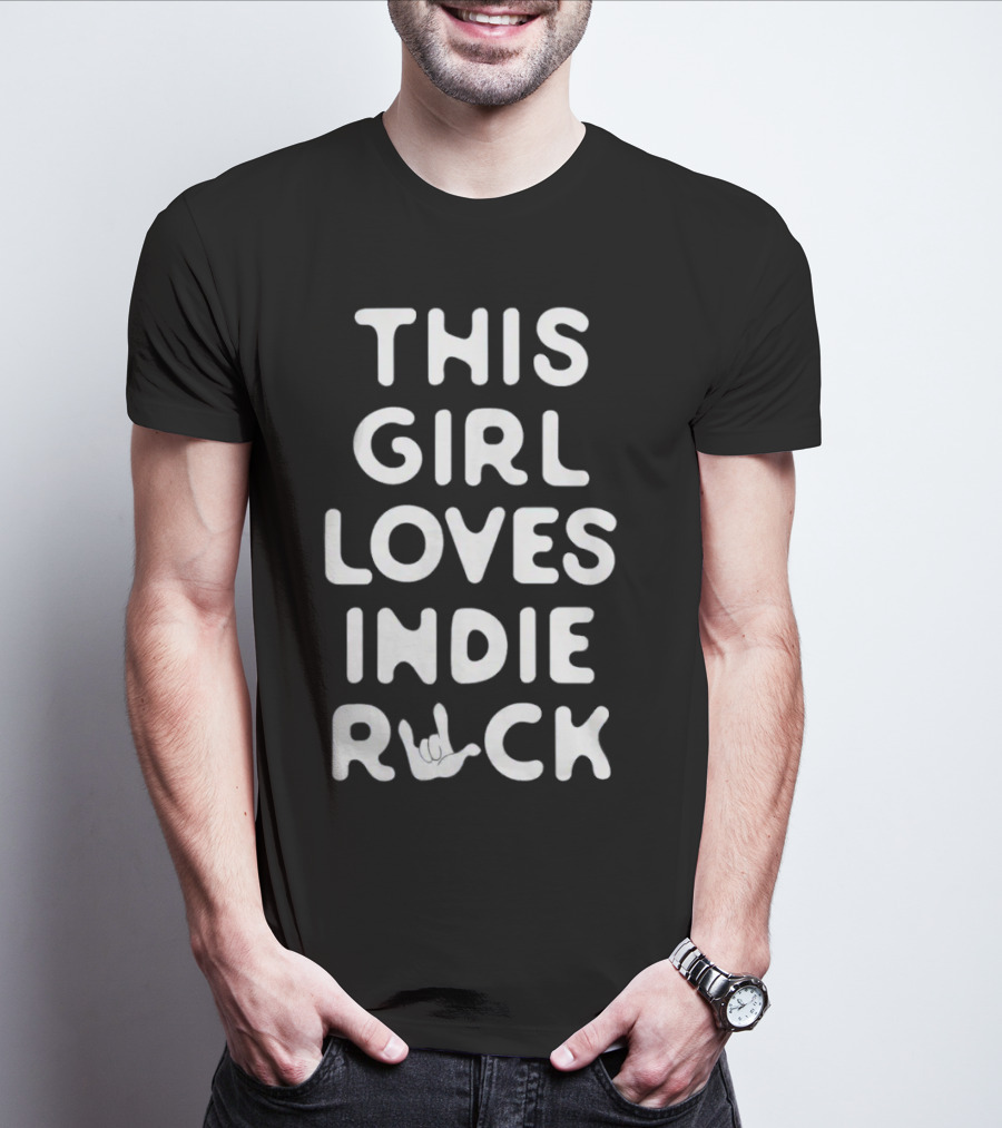 JammerJammy This Girl Loves Indie Rock With Hand Sign T-Shirt