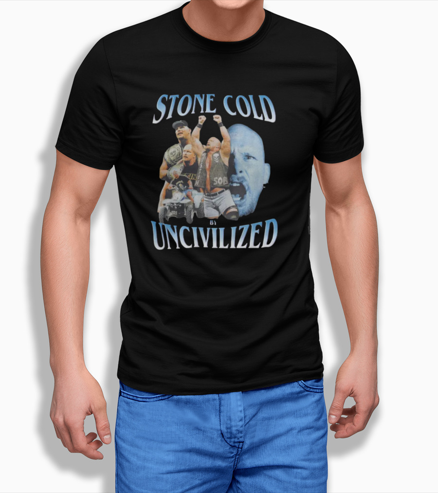 Stone Cold Wrestling Champion By Uncivilized T-Shirt