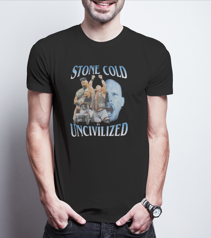 Stone Cold Wrestling Champion By Uncivilized T-Shirt