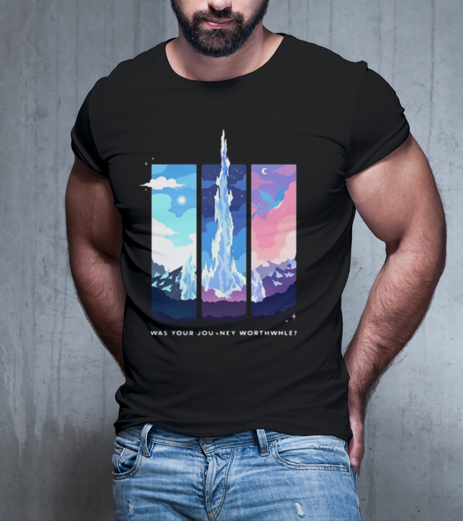 Was Your Journey Worthwhile Cosmic Mountain Sky Triptych T-Shirt