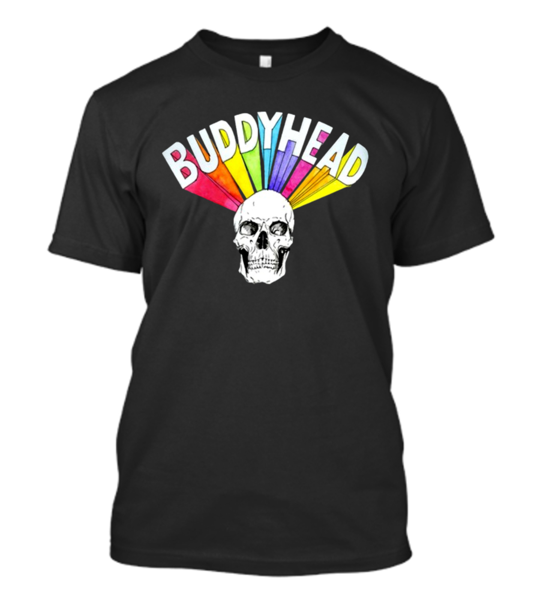 BUDDYHEAD Skull With Rainbow Burst T-Shirt