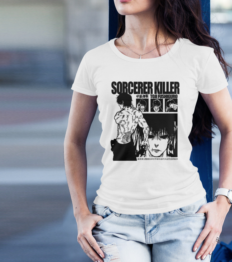 SORCERER KILLER TOJI FUSHIGURO Jujutsu Kaisen Manga Panels T-Shirt