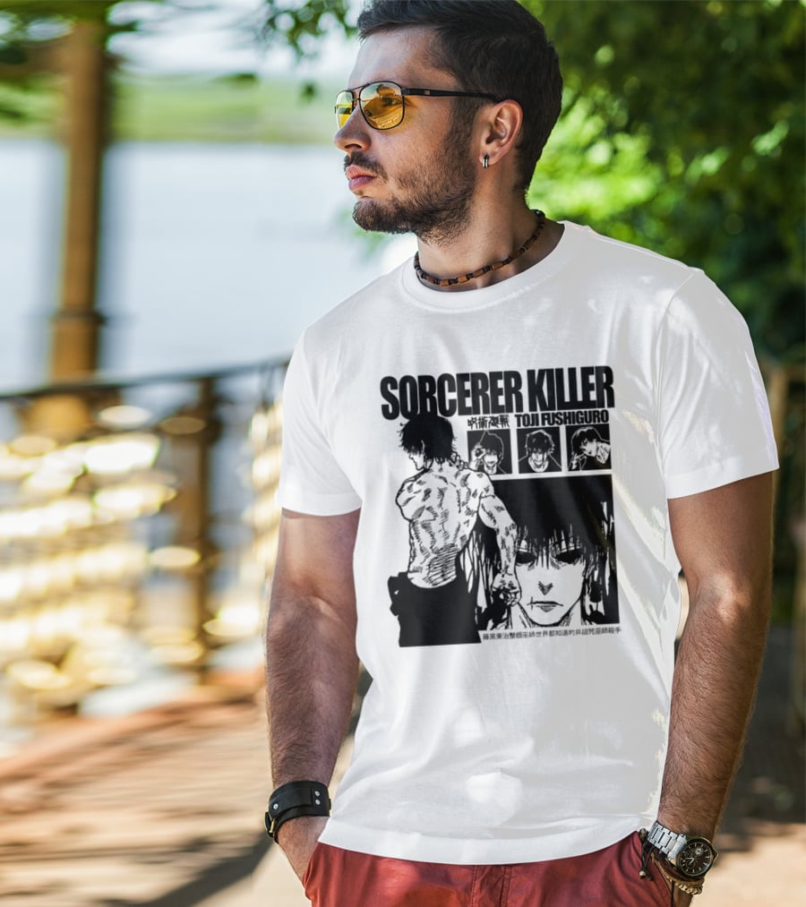 SORCERER KILLER TOJI FUSHIGURO Jujutsu Kaisen Manga Panels T-Shirt