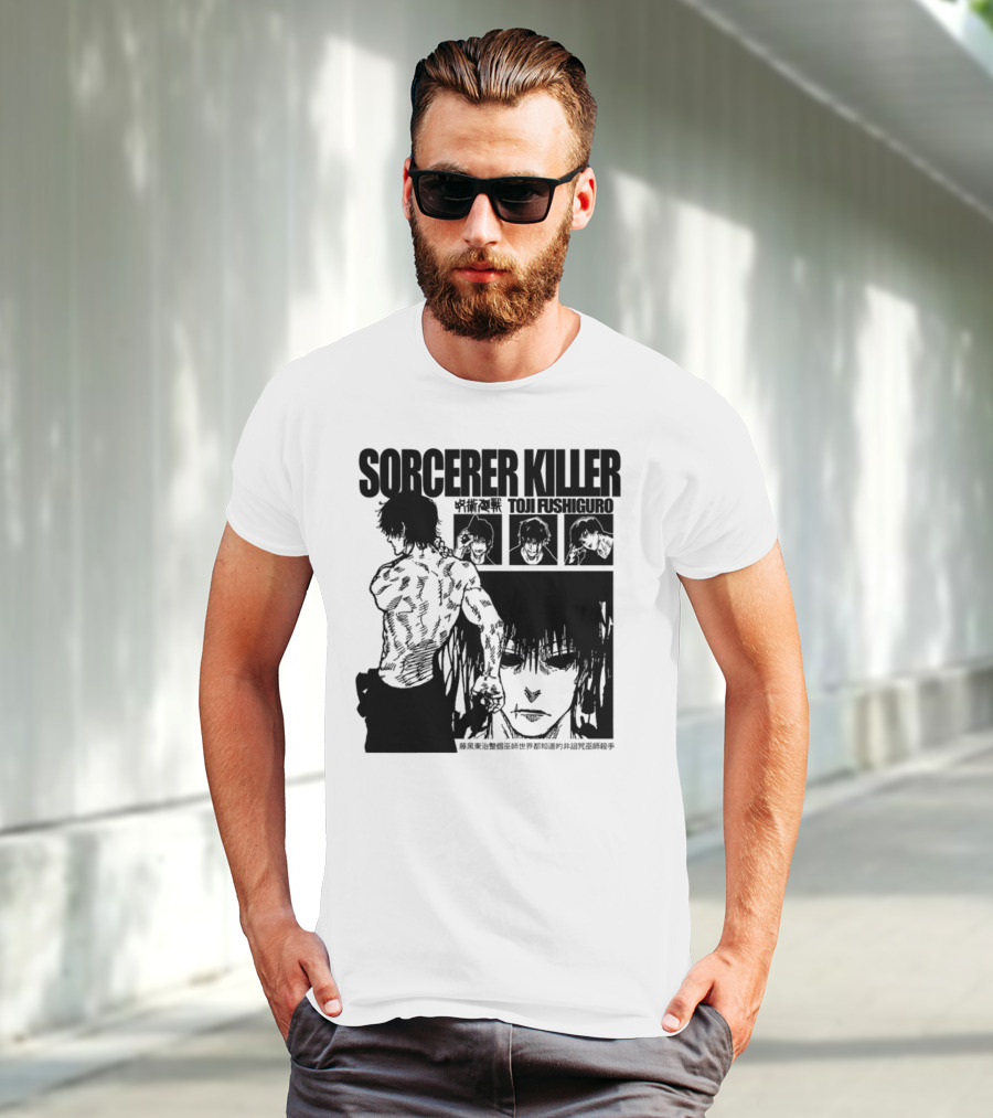 SORCERER KILLER TOJI FUSHIGURO Jujutsu Kaisen Manga Panels T-Shirt
