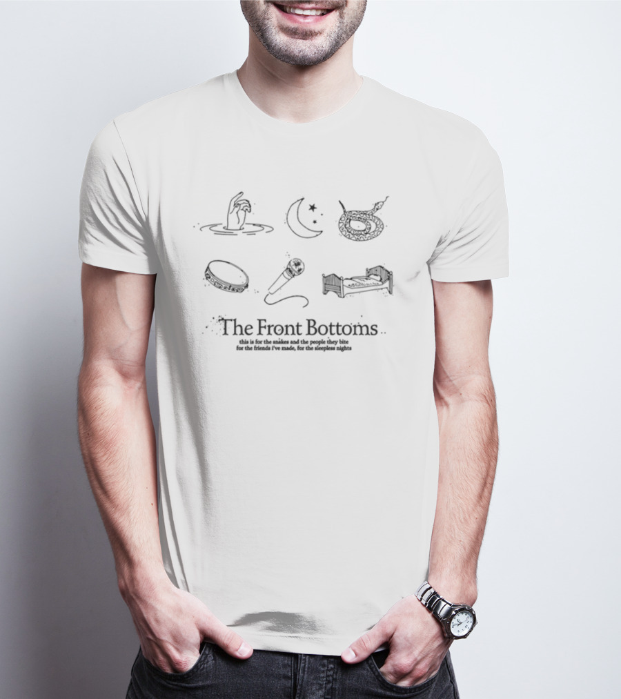 The Front Bottoms Moon Snakes Mic Bed Twin Size Sleepless Nights Friends Made T-Shirt