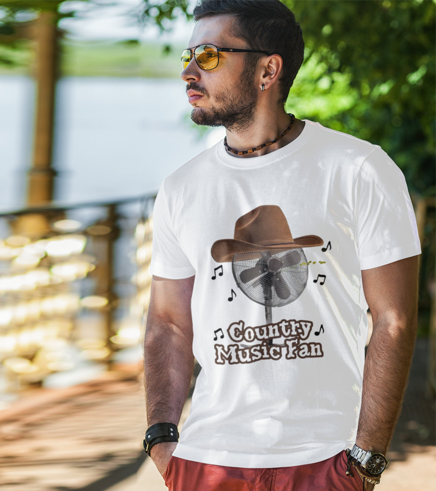 Country Music Fan Cowboy Hat With Musical Notes T-Shirt