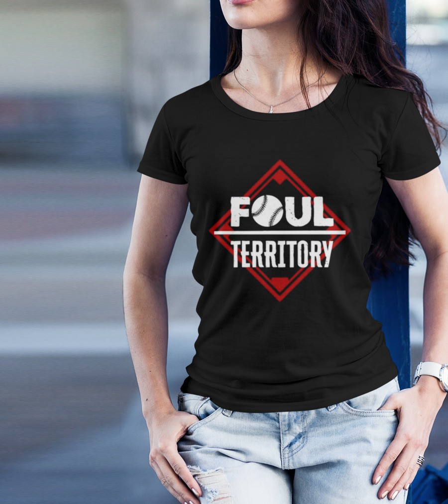 Foul Territory Baseball Diamond Red T-Shirt