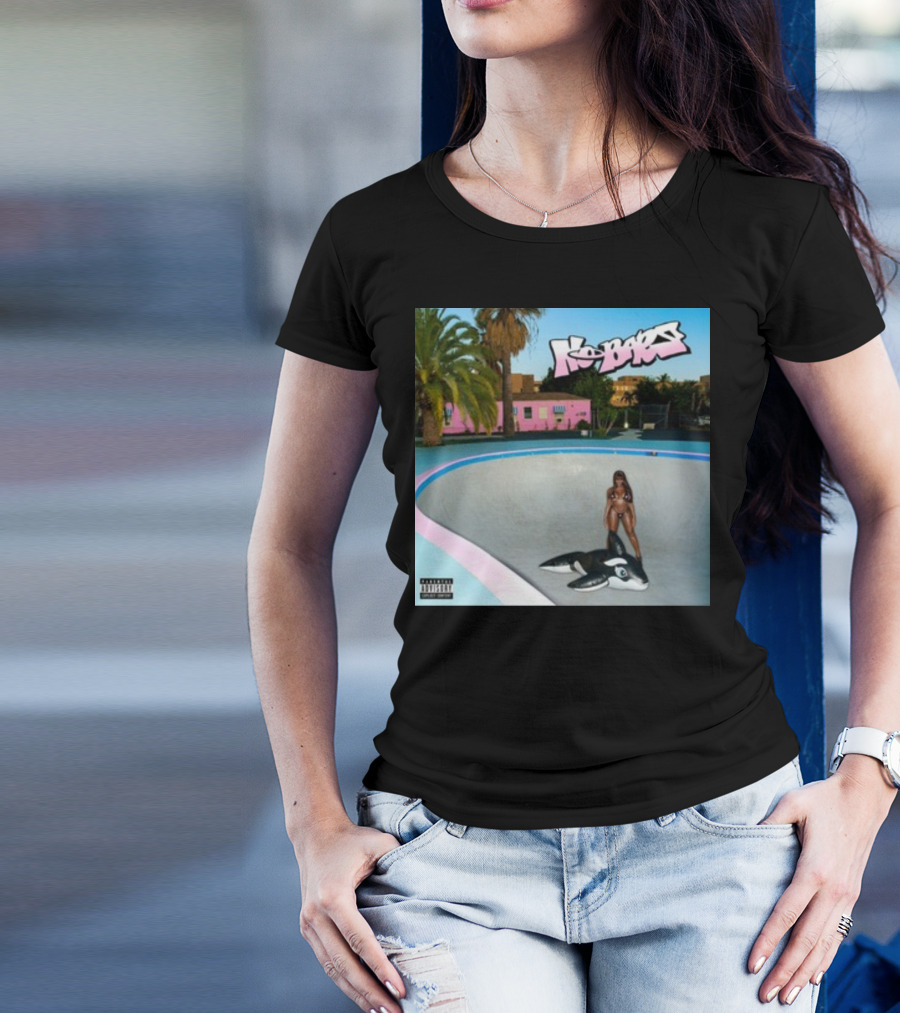 Thegirljt No Bars Inflatable Whale Pool Void Pink House Palm Trees T-Shirt