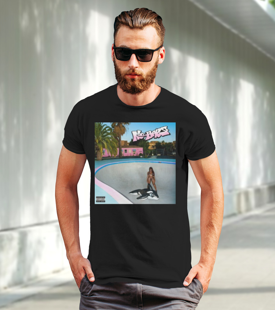 Thegirljt No Bars Inflatable Whale Pool Void Pink House Palm Trees T-Shirt