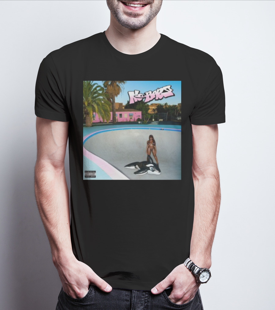 Thegirljt No Bars Inflatable Whale Pool Void Pink House Palm Trees T-Shirt