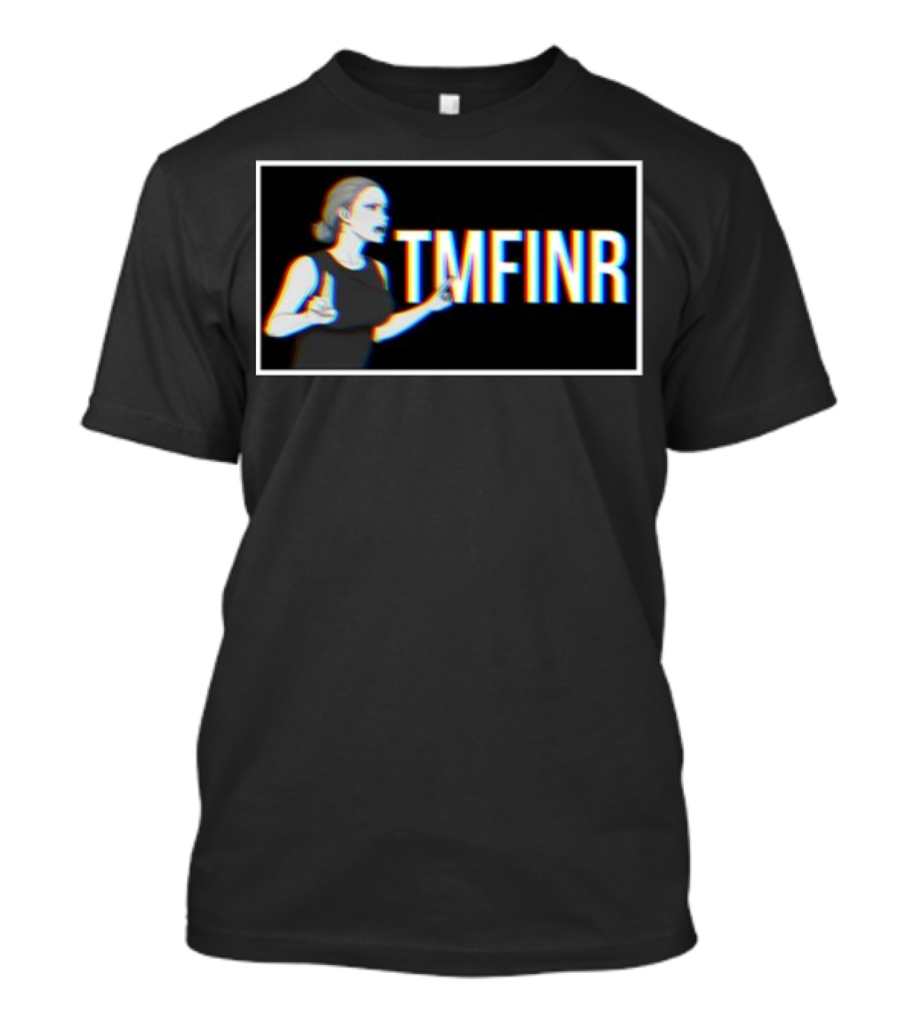 TMFINR Meme Glitch Effect Woman Pointing T-Shirt