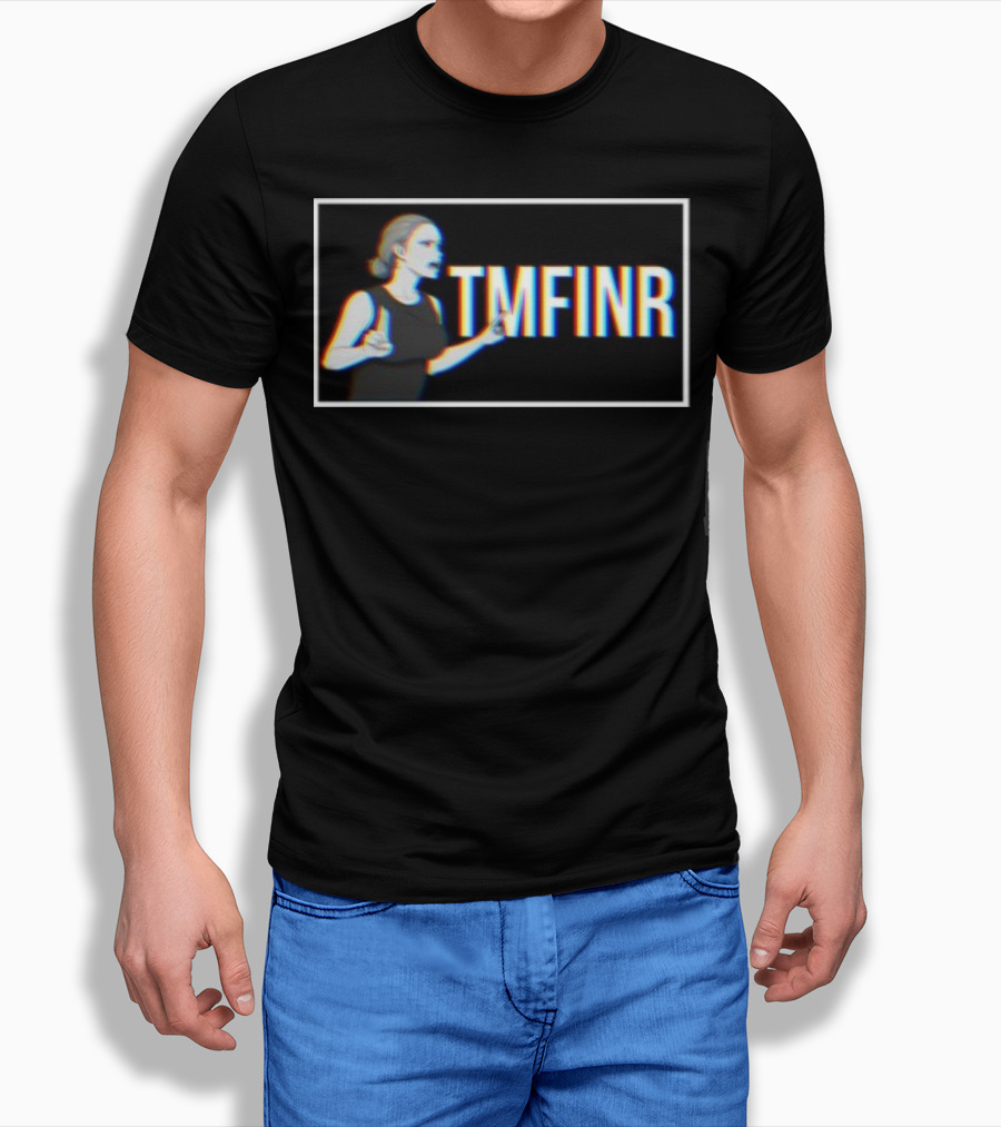 TMFINR Meme Glitch Effect Woman Pointing T-Shirt