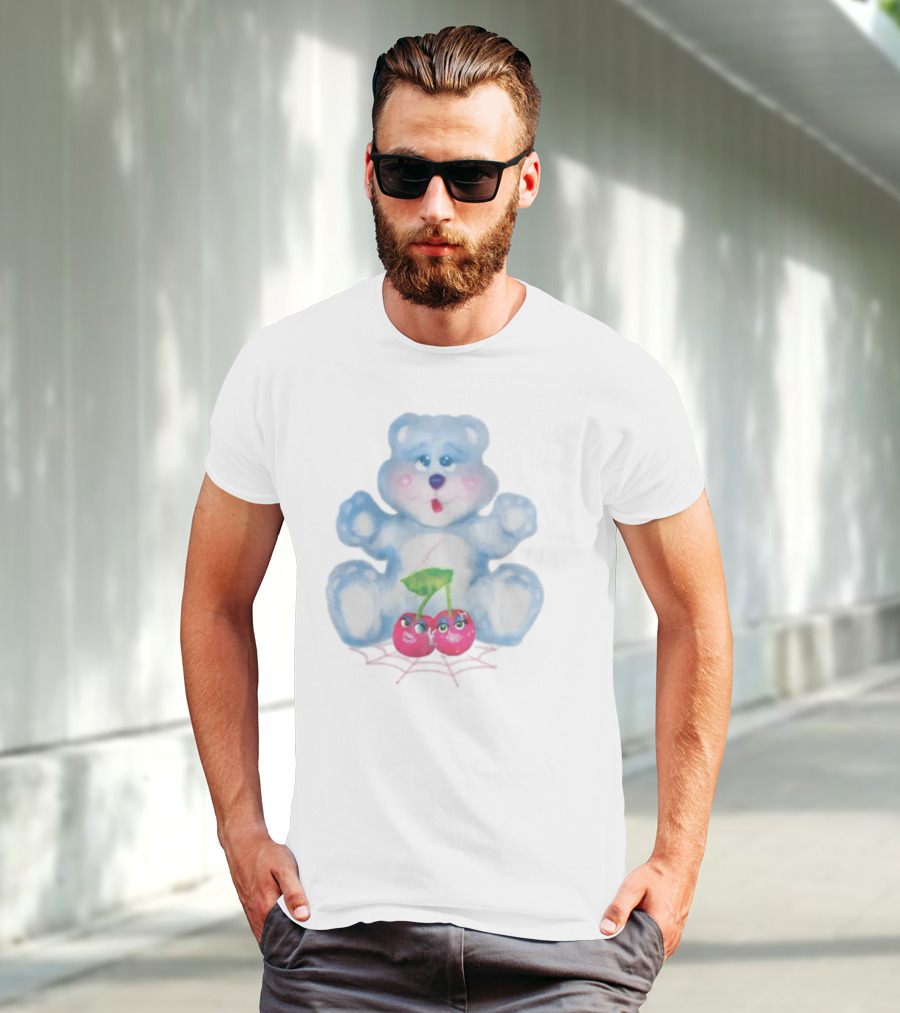 Brooke Candy Blue Teddy With Cherry And Spiderweb T-Shirt