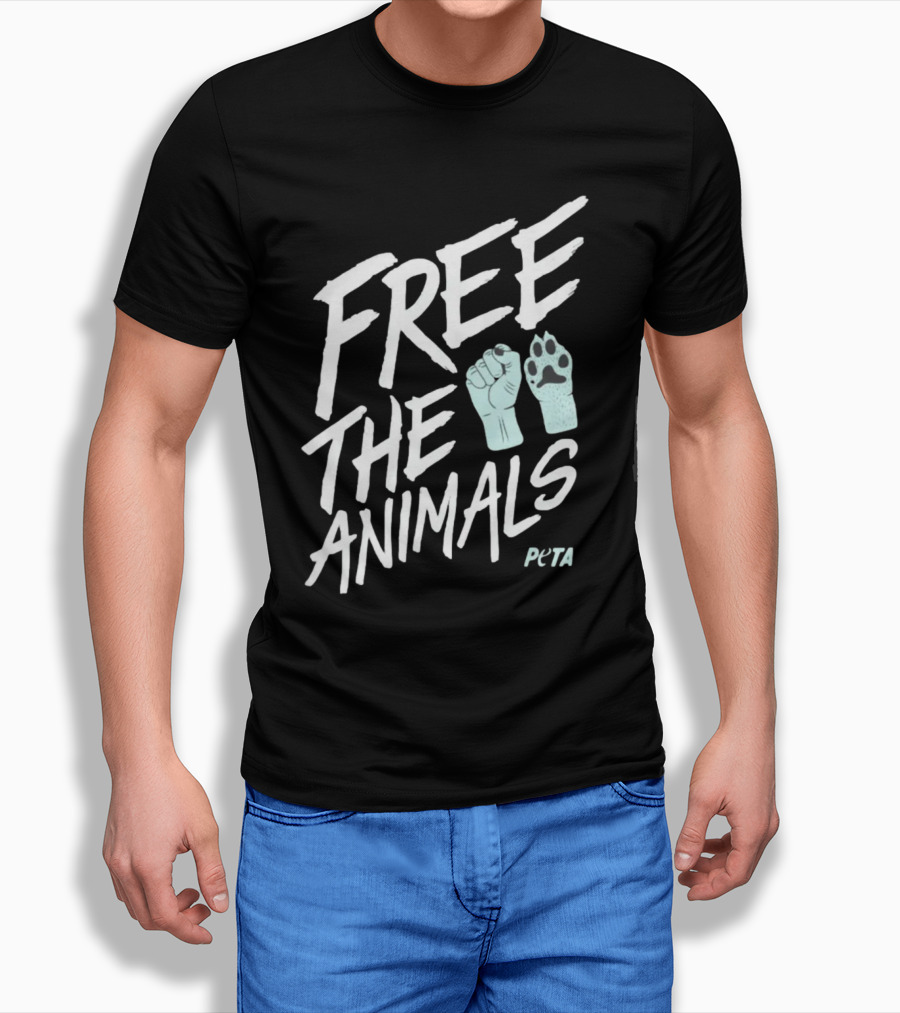 FREE THE ANIMALS PETA Fist And Paw T-Shirt