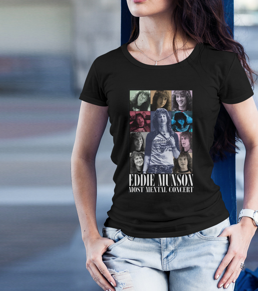 Eddie Munson Most Mental Concert Collage With Iconic Moments T-Shirt