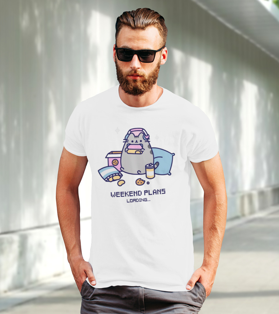 Weekend Plans Loading Pusheen Gaming Snacks Pillow T-Shirt