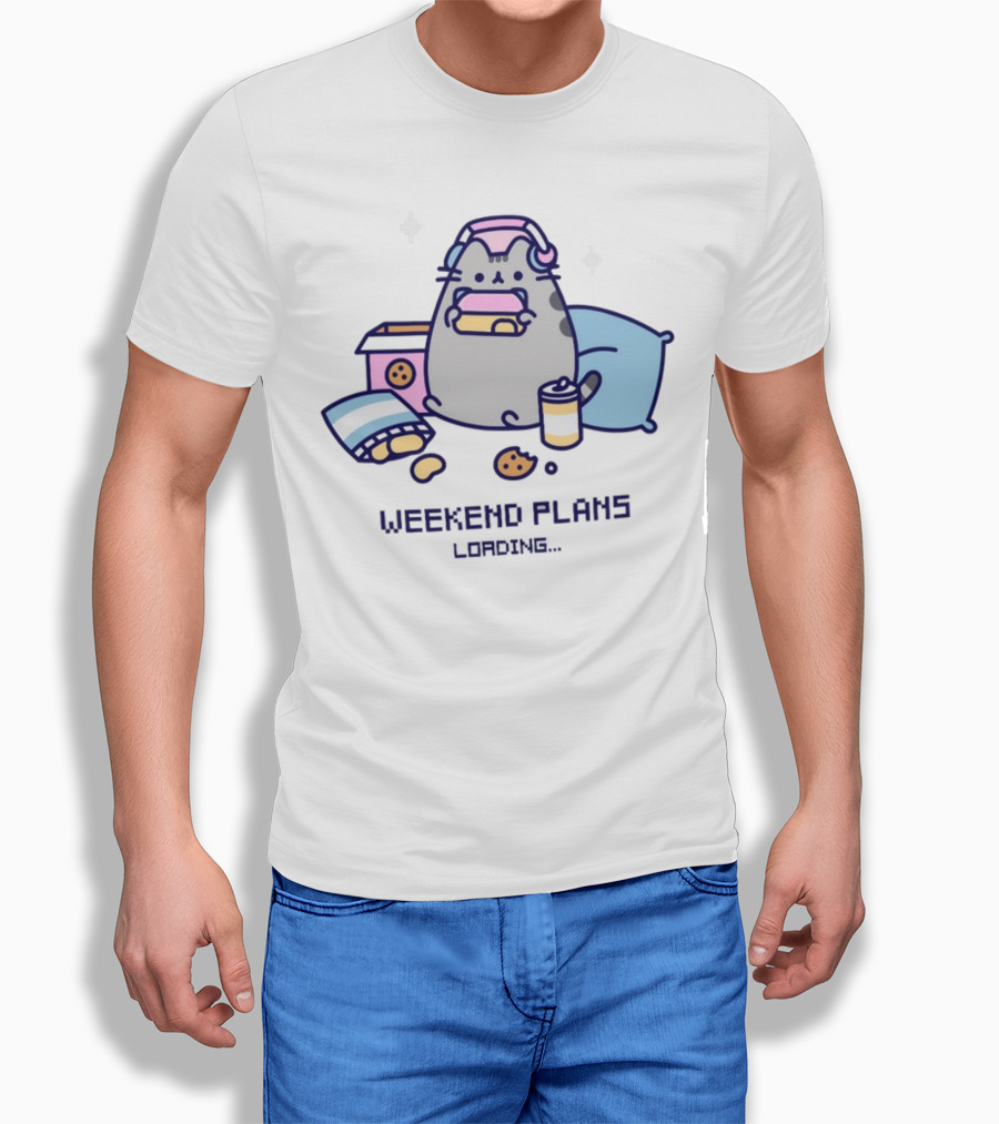 Weekend Plans Loading Pusheen Gaming Snacks Pillow T-Shirt