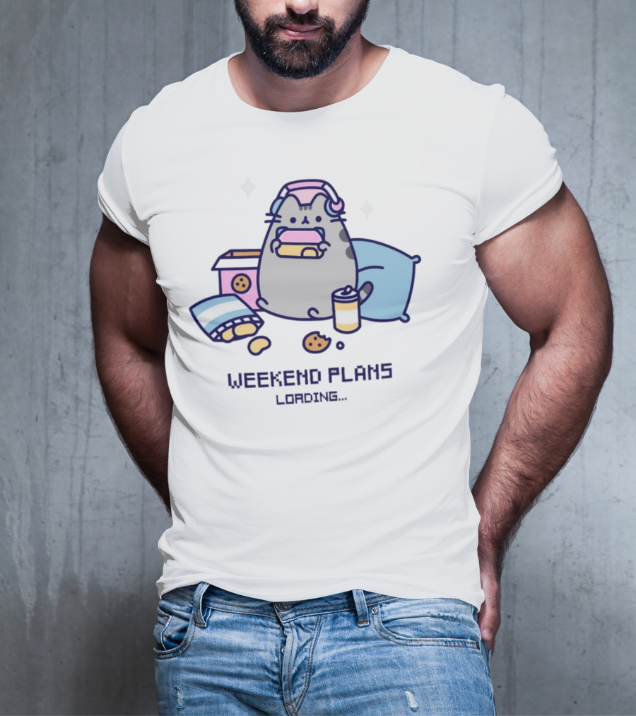 Weekend Plans Loading Pusheen Gaming Snacks Pillow T-Shirt