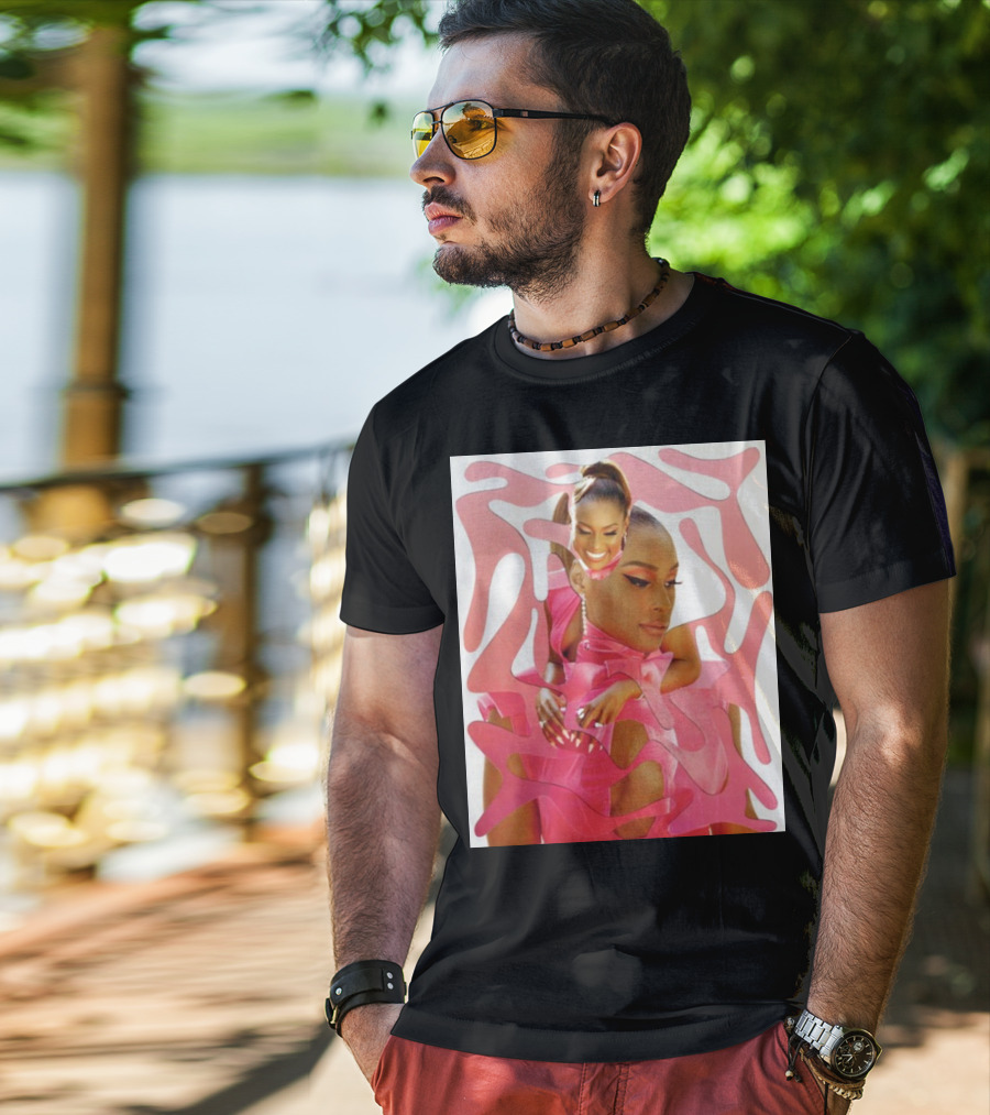 Ian Woods Issa Rae At The Barbie Fragmented Pink T-Shirt