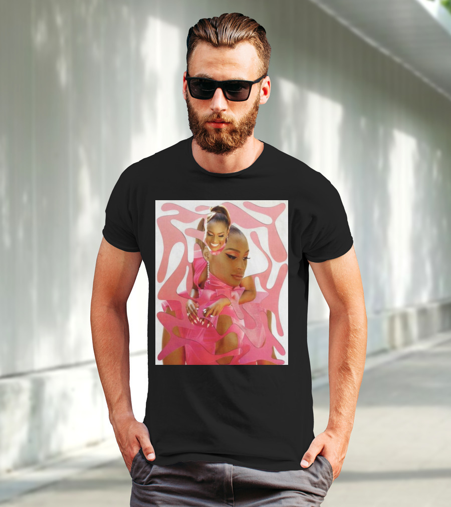 Ian Woods Issa Rae At The Barbie Fragmented Pink T-Shirt