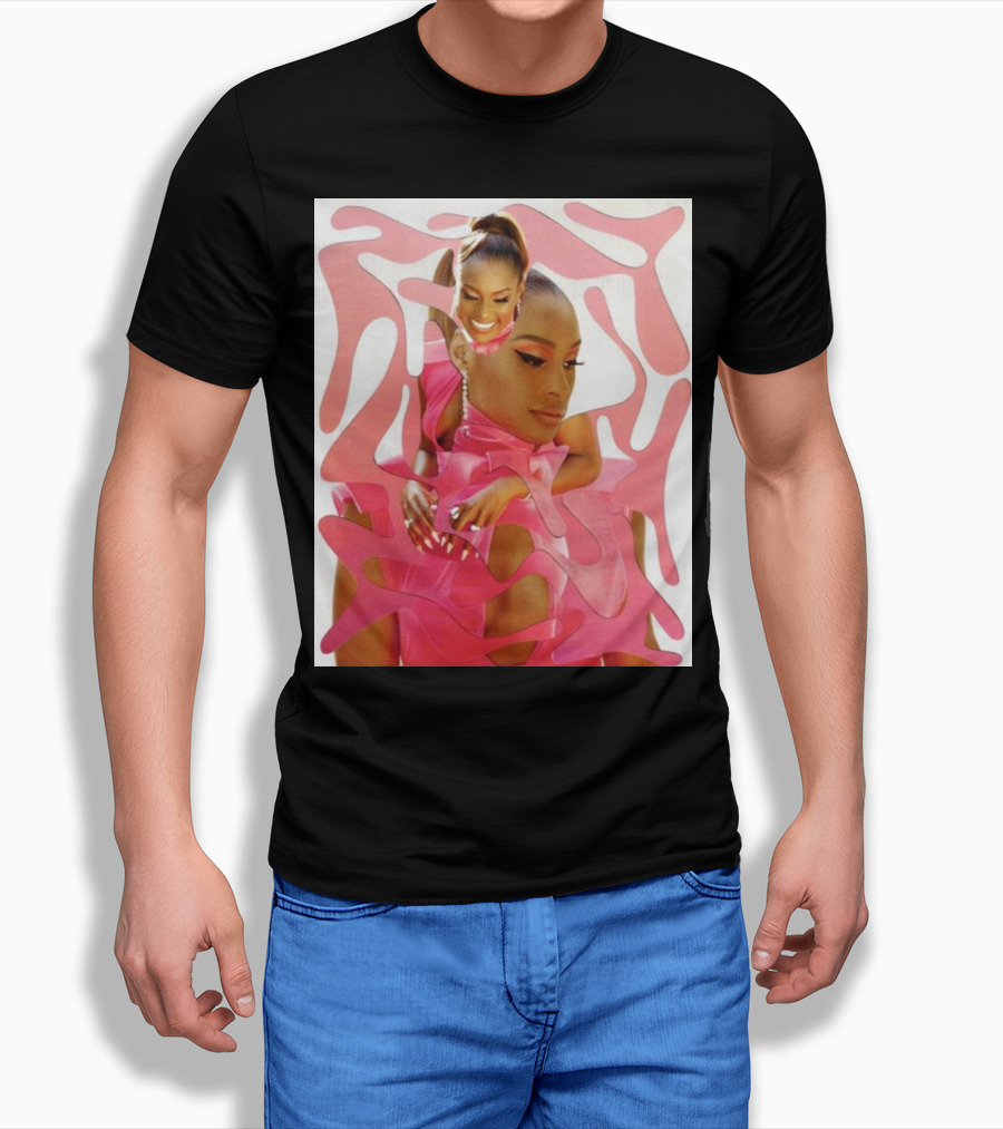 Ian Woods Issa Rae At The Barbie Fragmented Pink T-Shirt