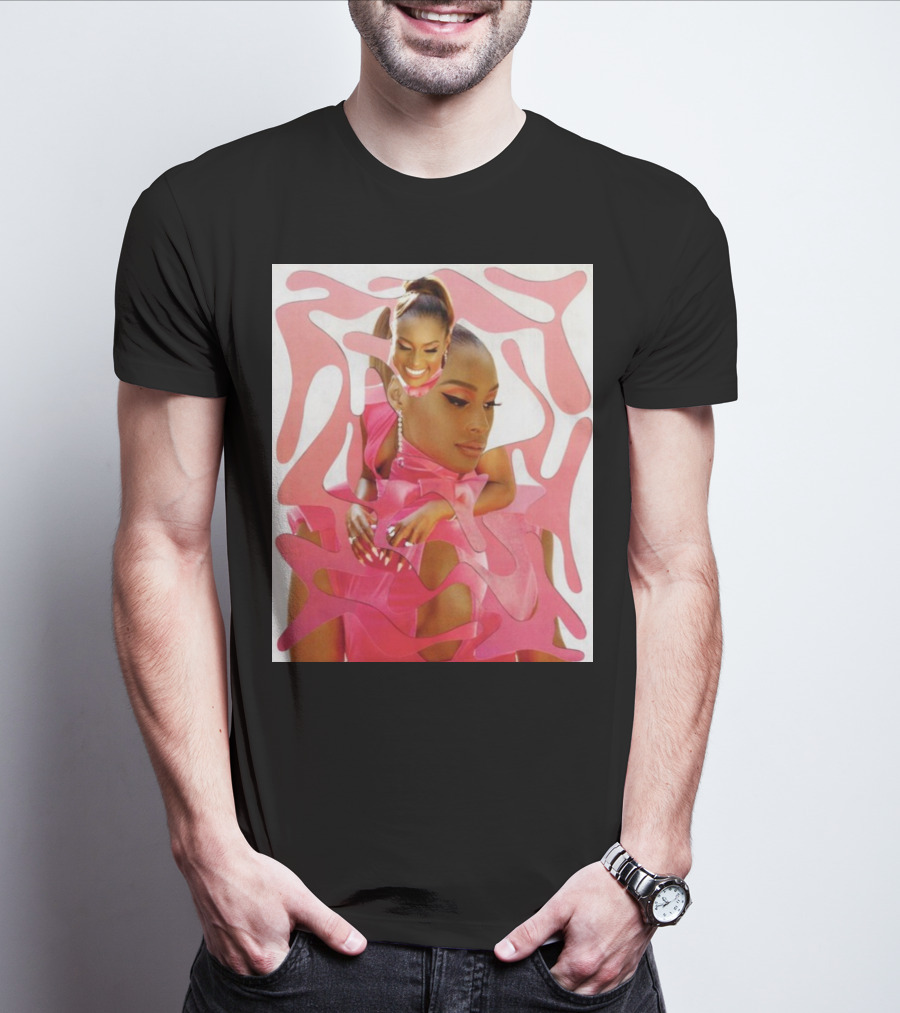 Ian Woods Issa Rae At The Barbie Fragmented Pink T-Shirt