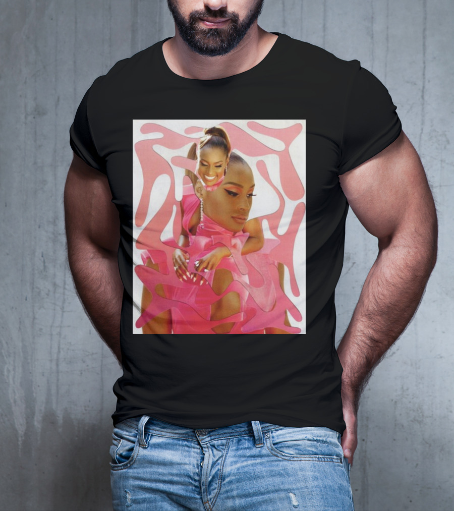 Ian Woods Issa Rae At The Barbie Fragmented Pink T-Shirt