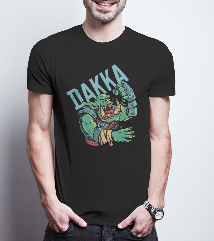 Dakka Ork Battle Cry Power Fist Armor T-Shirt