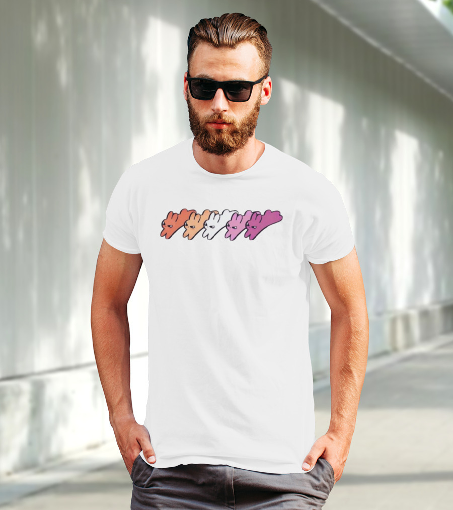 Dz Lesbit Gradient Bunny Icons T-Shirt
