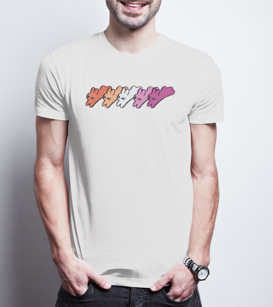 Dz Lesbit Gradient Bunny Icons T-Shirt