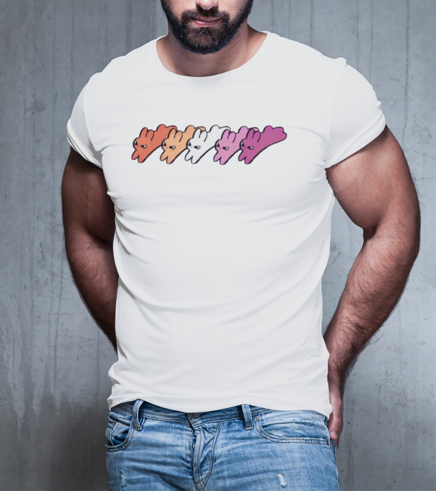 Dz Lesbit Gradient Bunny Icons T-Shirt