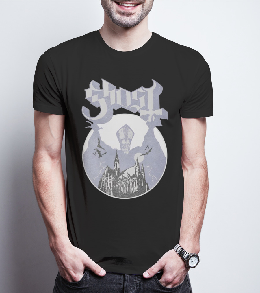 Ghost Opus Pastel Raglan Cathedral And Cardinal Bat T-Shirt