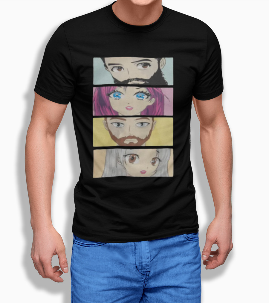 Skillet Anime Characters Manga Style Portraits T-Shirt