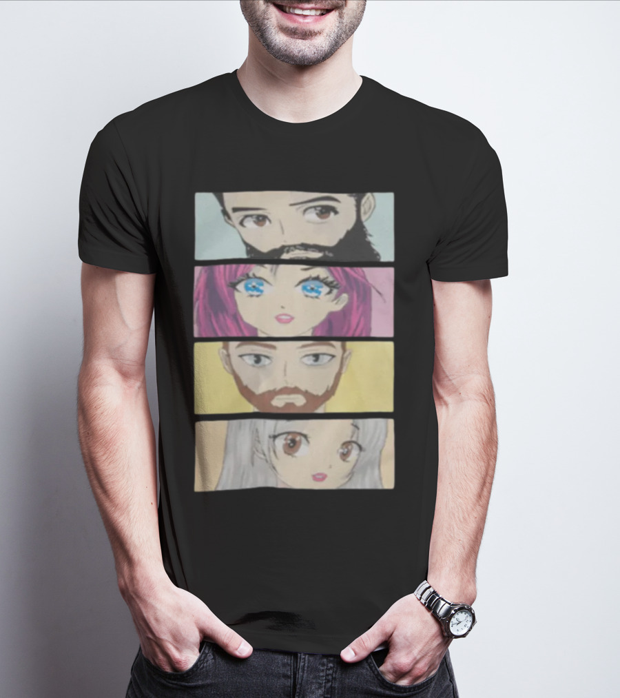 Skillet Anime Characters Manga Style Portraits T-Shirt