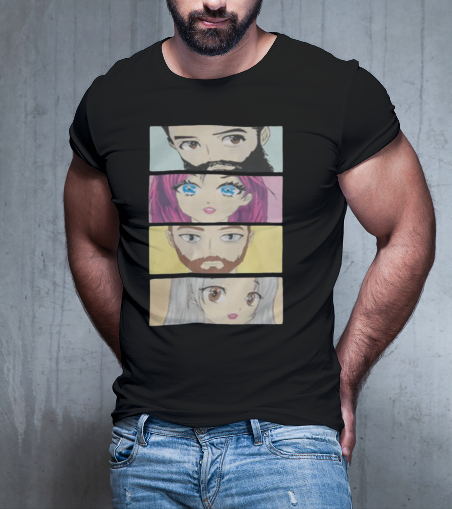 Skillet Anime Characters Manga Style Portraits T-Shirt