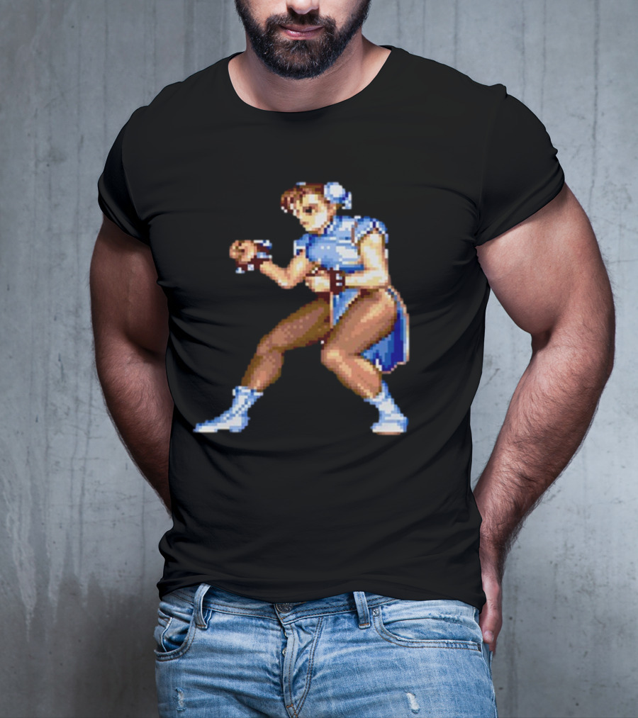 Street Fighter II Chun Li Classic Pixel T-Shirt