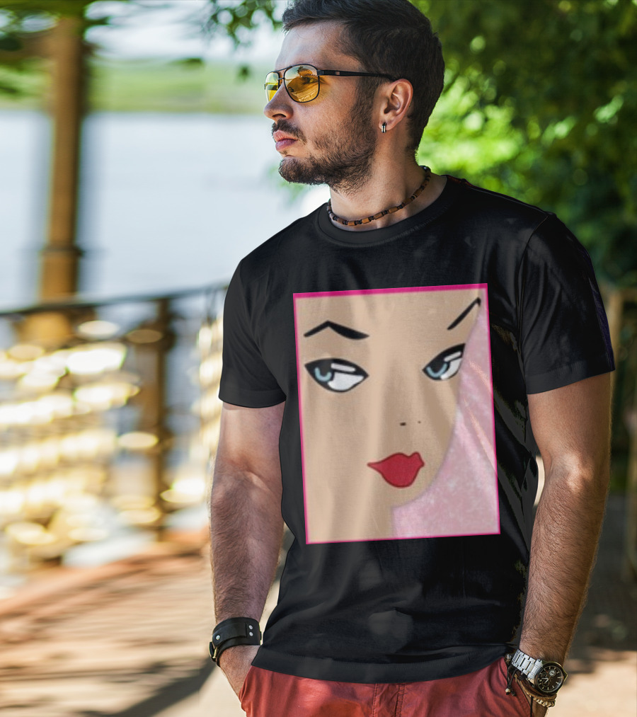 Ryan Gosling Wearing Barbie Face T-Shirt